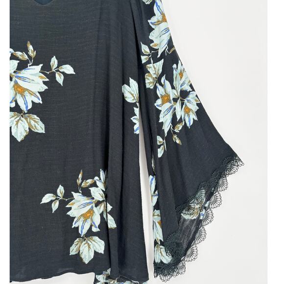 Free People Wanderer Floral Boho Bell Sleeve Dress Size M - Picture 5 of 8